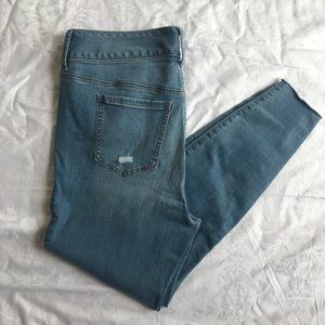 Torrid Jegging Sz 36 Blue Light Wash Denim Feel The Fit Jegging Soft Raw Edge